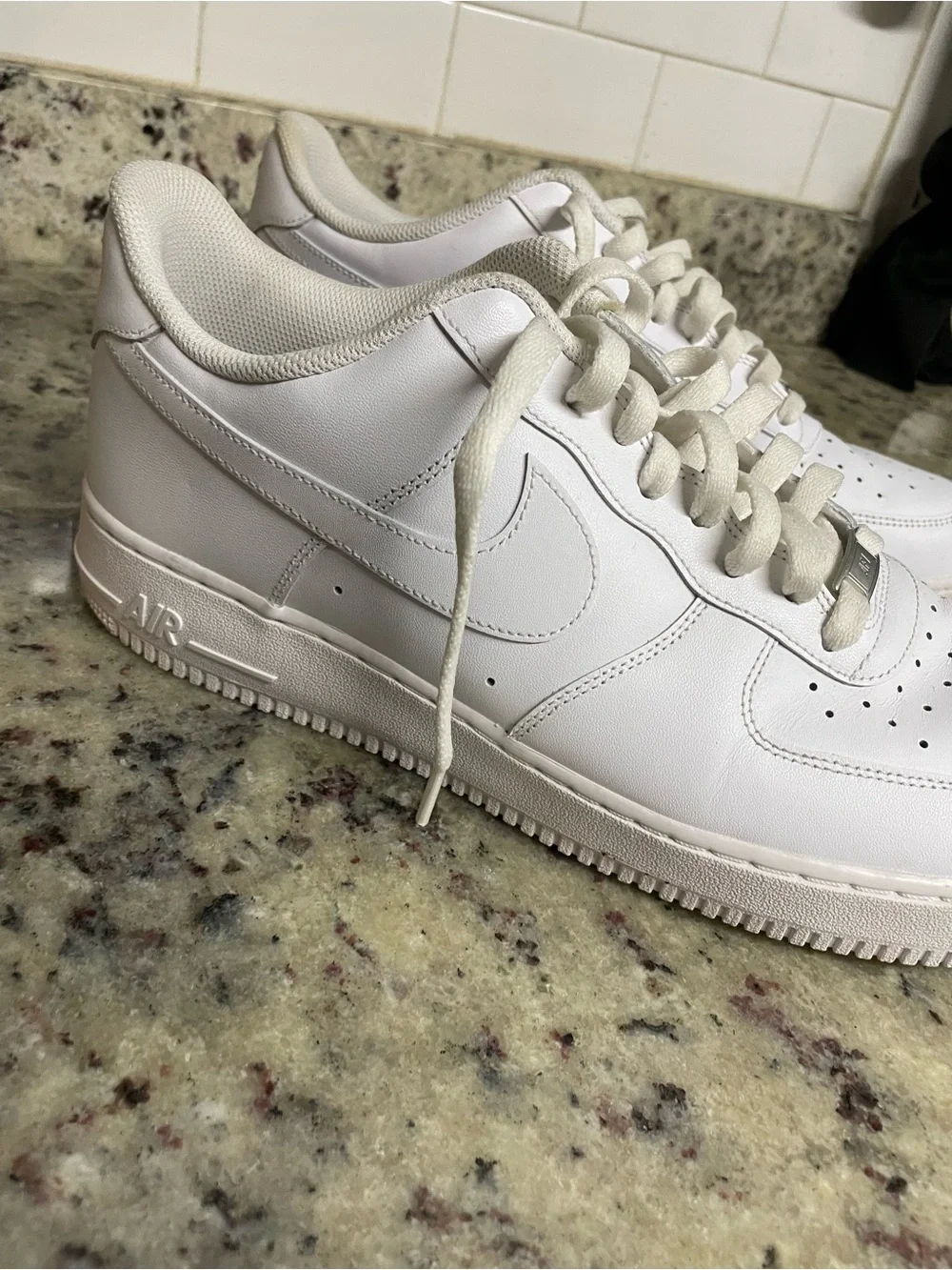 Classic Nike Air Force 1 '07 Triple White low-top sneaker men size 13 flats shoe